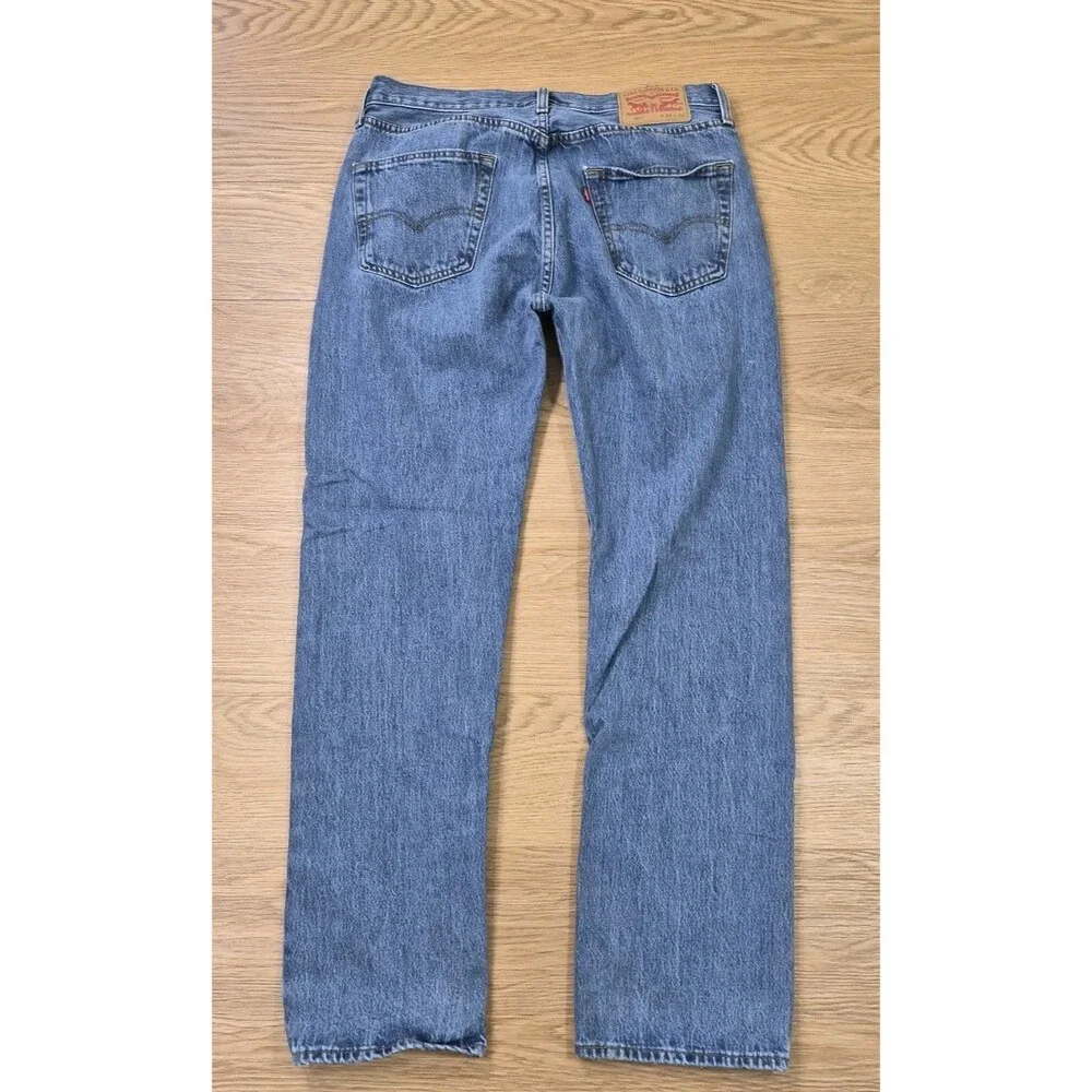 Levi’s 501 Jeans Mens 34x32 Button Fly Medium Wash Cowboy Stretch Denim Pants